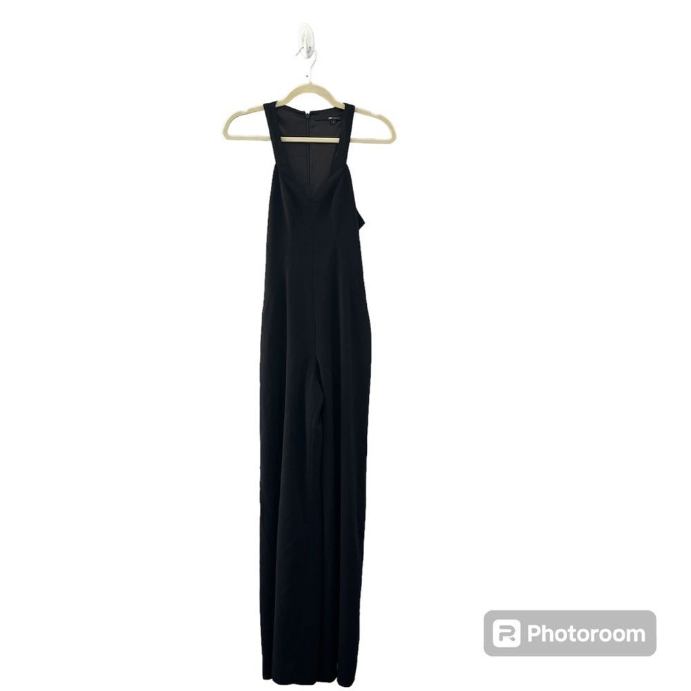 Jay Godfrey Black Sleeveless Jumpsuit Cutout V Neck Size 4